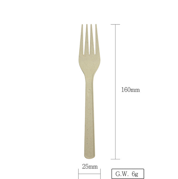 CHANYI Bamboo Fiber Fork, Eco Friendly, Biodegradable, Compostable and Disposable Fork
